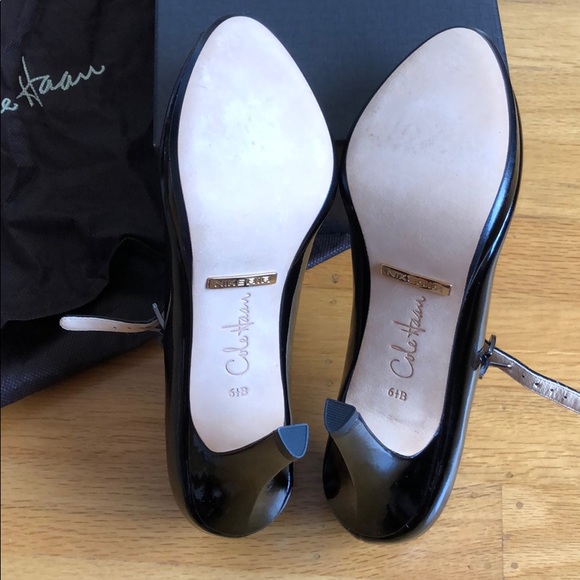 NEW PATENT COLE HAAN PEEP TOE HEELS - Picture 4 of 4